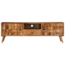 vidaXL Mueble TV madera maciza sheesham acabado miel 140x30x40 cm