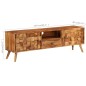 vidaXL Mueble TV madera maciza sheesham acabado miel 140x30x40 cm