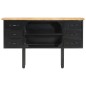 vidaXL Aparador de madera maciza de mango rugosa y acero 110x30x65 cm vidaXL Aparador de madera maciza de mango rugosa y acero 110x30x65 cm