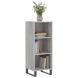 vidaXL Aparador de madera de ingeniería gris Sonoma 34,5x32,5x90 cm