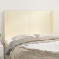 vidaXL Cabecero con orejas de cuero sintético crema 147x23x118/128cm vidaXL Cabecero con orejas de cuero sintético crema 147x23x118/128cm