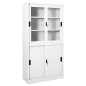vidaXL Armario de oficina puerta corredera acero blanco 90x40x180 cm