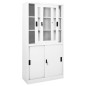 vidaXL Armario de oficina puerta corredera acero blanco 90x40x180 cm