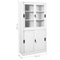 vidaXL Armario de oficina puerta corredera acero blanco 90x40x180 cm