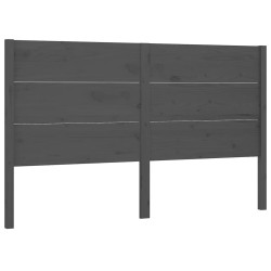 vidaXL Cabecero madera maciza de pino gris 146x4x100 cm