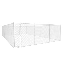 vidaXL Perrera de exterior de acero galvanizado 950x570x185 cm