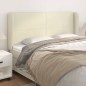 vidaXL Cabecero con orejas cuero sintético crema 183x23x118/128cm vidaXL Cabecero con orejas cuero sintético crema 183x23x118/128cm
