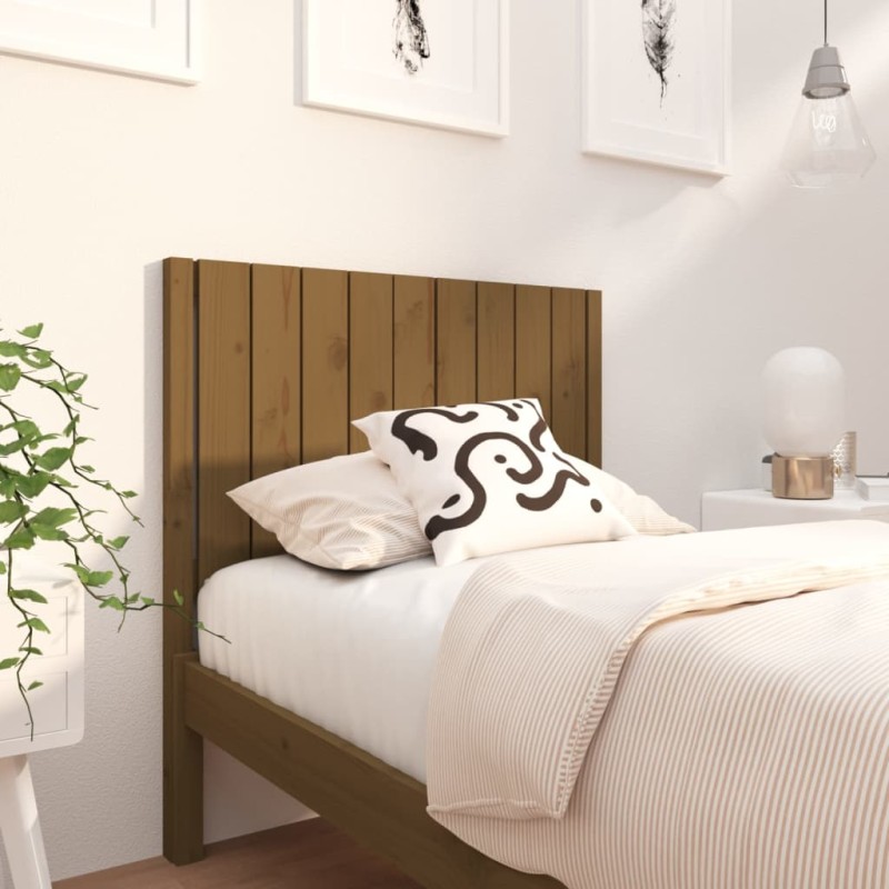 vidaXL Cabecero de cama madera maciza pino marrón miel 95,5x4x100 cm vidaXL Cabecero de cama madera maciza pino marrón miel 95,5x4x100 cm