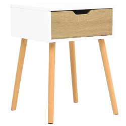 vidaXL Mesita de noche madera ingeniería blanco y Sonoma 40x40x56 cm