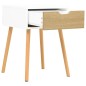 vidaXL Mesita de noche madera ingeniería blanco y Sonoma 40x40x56 cm