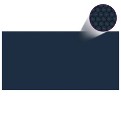 vidaXL Cubierta solar de piscina PE flotante negro y azul 1000x500cm