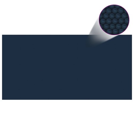 vidaXL Cubierta solar de piscina PE flotante negro y azul 1000x500cm