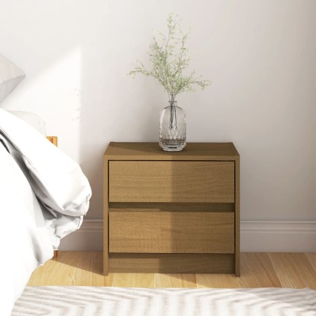 vidaXL Mesita de noche madera maciza pino marrón miel 40x30,5x35,5 cm