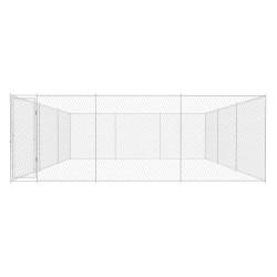 vidaXL Perrera de exterior de acero galvanizado 570x570x185 cm