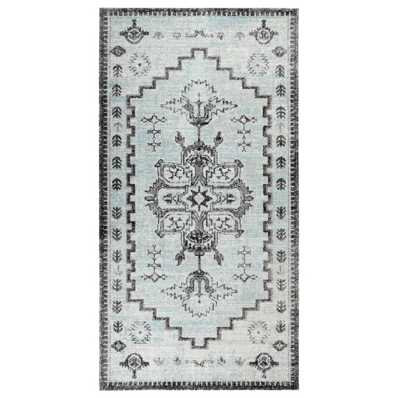 vidaXL Alfombra de exterior tejido plano verde y gris 80x150 cm vidaXL Alfombra de exterior tejido plano verde y gris 80x150 cm