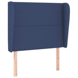 vidaXL Cabecero con orejas de tela azul 83x23x118/128 cm