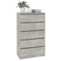 vidaXL Cajonera de madera contrachapada gris hormigón 60x36x103 cm vidaXL Cajonera de madera contrachapada gris hormigón 60x36x103 cm