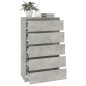 vidaXL Cajonera de madera contrachapada gris hormigón 60x36x103 cm vidaXL Cajonera de madera contrachapada gris hormigón 60x36x103 cm