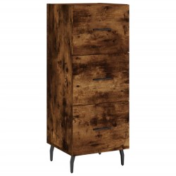 vidaXL Aparador madera de ingeniería roble ahumado 34,5x34x90 cm