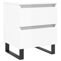 vidaXL Mesita de noche madera contrachapada blanco brillo 40x35x50 cm
