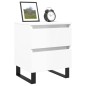 vidaXL Mesita de noche madera contrachapada blanco brillo 40x35x50 cm