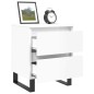 vidaXL Mesita de noche madera contrachapada blanco brillo 40x35x50 cm