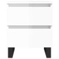 vidaXL Mesita de noche madera contrachapada blanco brillo 40x35x50 cm