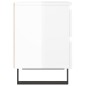 vidaXL Mesita de noche madera contrachapada blanco brillo 40x35x50 cm