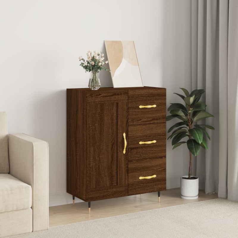 vidaXL Aparador de madera de ingeniería marrón roble 69,5x34x90 cm vidaXL Aparador de madera de ingeniería marrón roble 69,5x34x90 cm