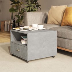 vidaXL Mesa de centro madera contrachapada gris hormigón 55x55x40 cm 