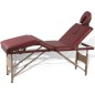 Mesa camilla de masaje de madera plegable de cuatro cuerpos rojos Mesa camilla de masaje de madera plegable de cuatro cuerpos rojos