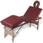 Mesa camilla de masaje de madera plegable de cuatro cuerpos rojos Mesa camilla de masaje de madera plegable de cuatro cuerpos rojos
