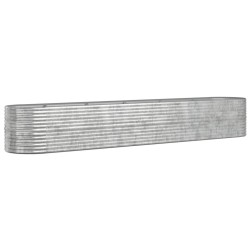 vidaXL Jardinera arriate acero recubrimiento polvo plata 440x80x68 cm