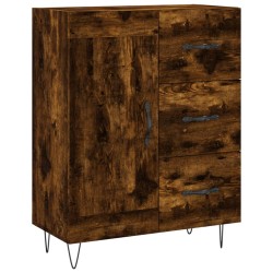 vidaXL Aparador de madera de ingeniería roble ahumado 69,5x34x90 cm