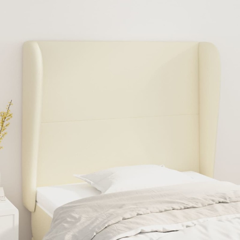 vidaXL Cabecero con orejas cuero sintético color crema 93x23x118/128cm vidaXL Cabecero con orejas cuero sintético color crema 93x23x118/128cm