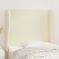vidaXL Cabecero con orejas cuero sintético color crema 93x23x118/128cm vidaXL Cabecero con orejas cuero sintético color crema 93x23x118/128cm