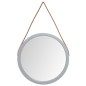 vidaXL Espejo de pared con correa plateado Ø45 cm vidaXL Espejo de pared con correa plateado Ø45 cm