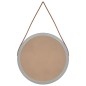 vidaXL Espejo de pared con correa plateado Ø45 cm vidaXL Espejo de pared con correa plateado Ø45 cm