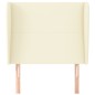 vidaXL Cabecero con orejas cuero sintético color crema 93x23x118/128cm vidaXL Cabecero con orejas cuero sintético color crema 93x23x118/128cm