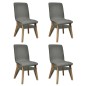 vidaXL Sillas de comedor 4 uds tela gris claro y madera maciza roble vidaXL Sillas de comedor 4 uds tela gris claro y madera maciza roble
