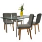 vidaXL Sillas de comedor 4 uds tela gris claro y madera maciza roble vidaXL Sillas de comedor 4 uds tela gris claro y madera maciza roble