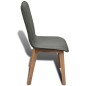 vidaXL Sillas de comedor 4 uds tela gris claro y madera maciza roble vidaXL Sillas de comedor 4 uds tela gris claro y madera maciza roble