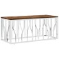 vidaXL Mesa de centro acero inoxidable y madera maciza reciclada vidaXL Mesa de centro acero inoxidable y madera maciza reciclada