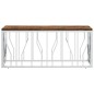 vidaXL Mesa de centro acero inoxidable y madera maciza reciclada vidaXL Mesa de centro acero inoxidable y madera maciza reciclada