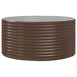 vidaXL Jardinera acero con recubrimiento en polvo marrón 140x140x68 cm