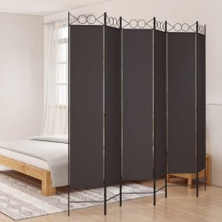 vidaXL Biombo divisor de 6 paneles de tela marrón 240x220 cm