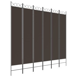 vidaXL Biombo divisor de 6 paneles de tela marrón 240x220 cm
