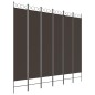vidaXL Biombo divisor de 6 paneles de tela marrón 240x220 cm vidaXL Biombo divisor de 6 paneles de tela marrón 240x220 cm