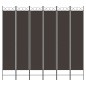 vidaXL Biombo divisor de 6 paneles de tela marrón 240x220 cm vidaXL Biombo divisor de 6 paneles de tela marrón 240x220 cm
