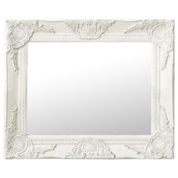 vidaXL Espejo de pared estilo barroco blanco 50x40 cm